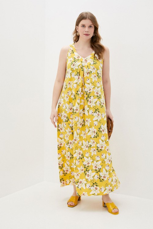 2-581-1 Платье женский Желтый цветы