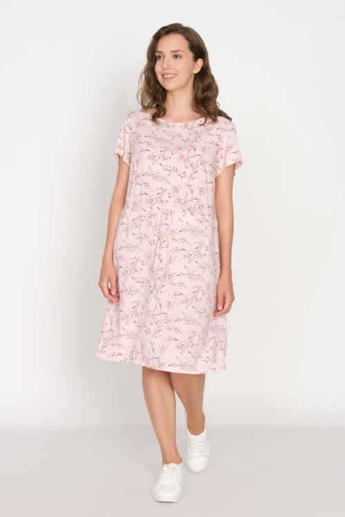 2-619-1 Платье женское Розовый цветы